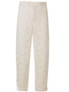 Twin-set Floral Lace Cropped Trousers - Neutrals