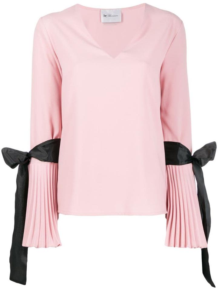 Blumarine Pleated Cuff Crepe Blouse - Pink