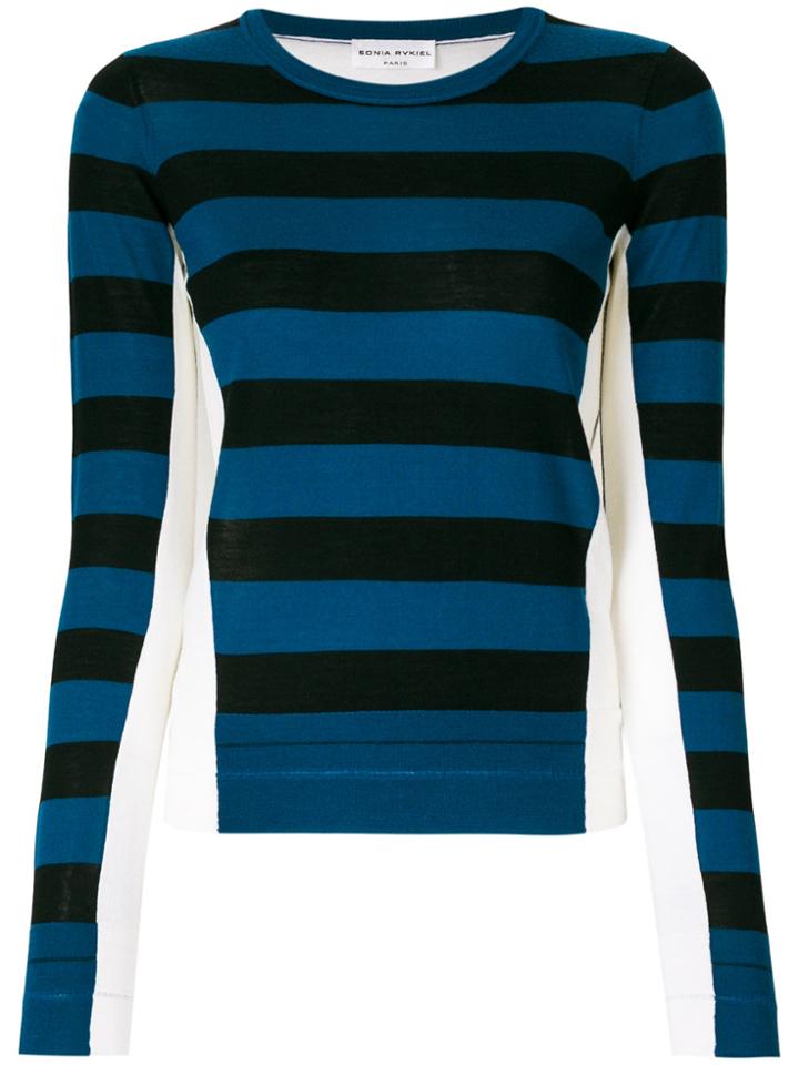 Sonia Rykiel Round-neck Striped Jumper - Blue