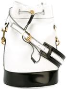 Kenzo Small Bike Bucket Shoulder Bag, Women's, White, Calf Leather