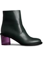 Burberry Two-tone Leather Block-heel Boots - Green