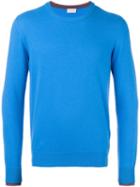 Moncler Classic Crew Neck Sweater, Men's, Size: Medium, Blue, Virgin Wool