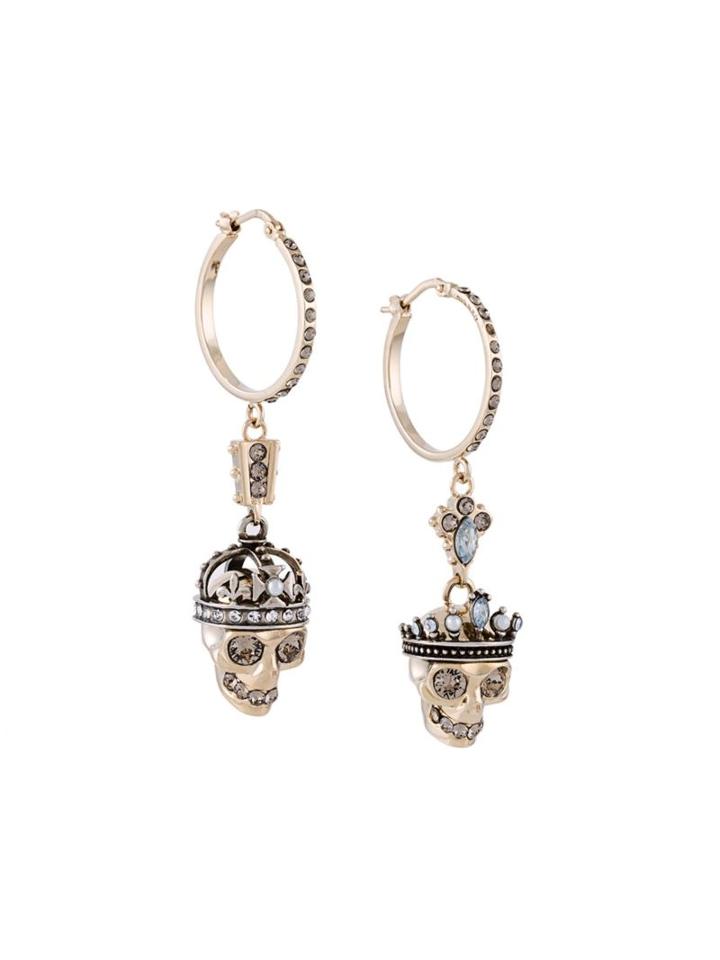 Alexander Mcqueen 'king And Queen' Hoop Earrings