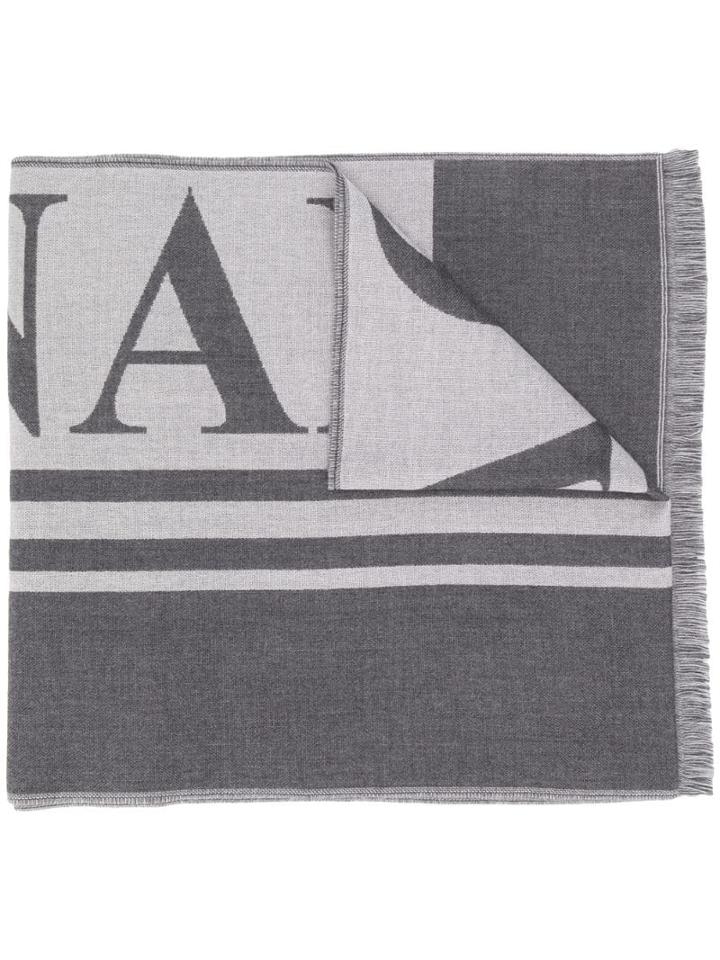 Canada Goose Logo Embroidered Scarf - Grey