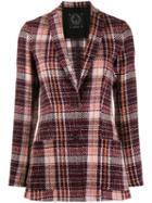 T Jacket Plaid Coat - Purple