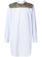Comme Des Garçons Homme Plus Floral Yoke Striped Tunic - Blue