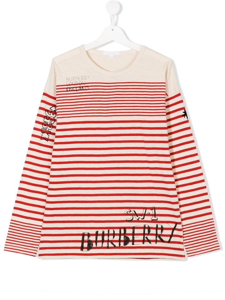 Burberry Kids Striped Top - Neutrals