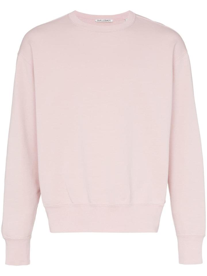 Our Legacy Patch Crew Neck Cotton Sweatshirt - Pink