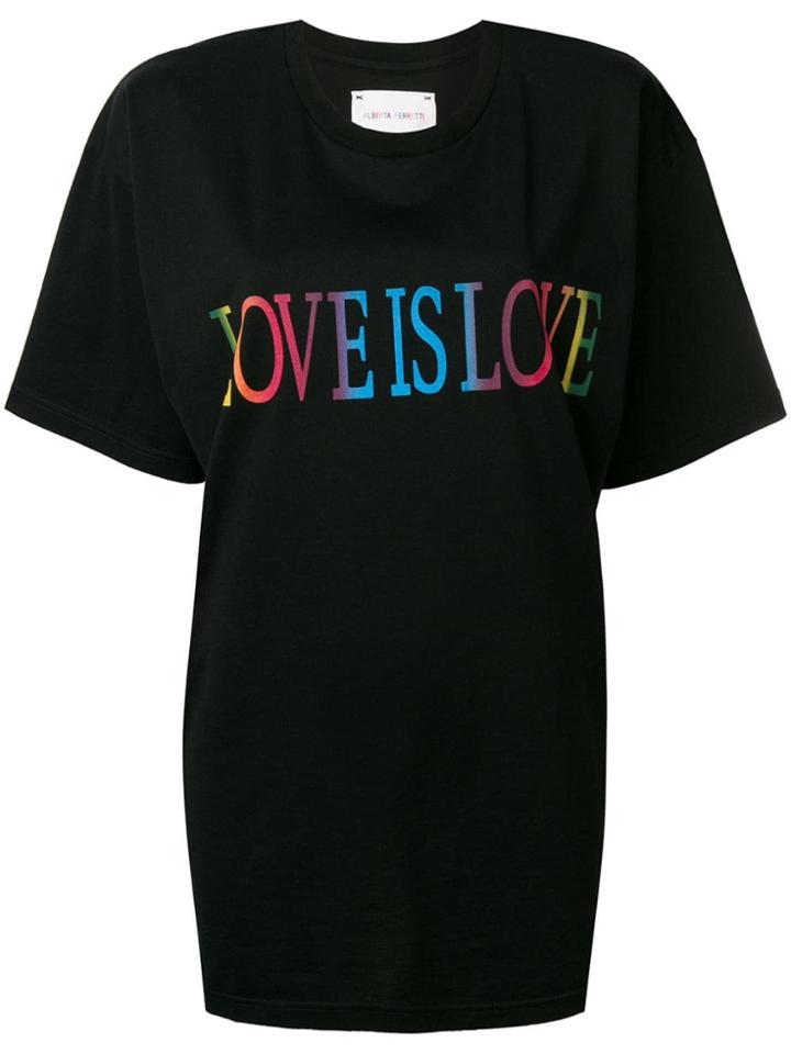Alberta Ferretti Slogan T-shirt - Black