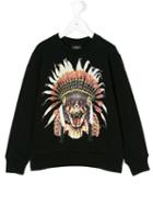 Marcelo Burlon County Of Milan Kids - Feather Headdress Sweatshirt - Kids - Cotton/polyester - 2 Yrs, Black