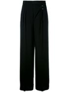 T By Alexander Wang - Wrap-effect Palazzo Pants - Women - Silk/polyester - 4, Black, Silk/polyester