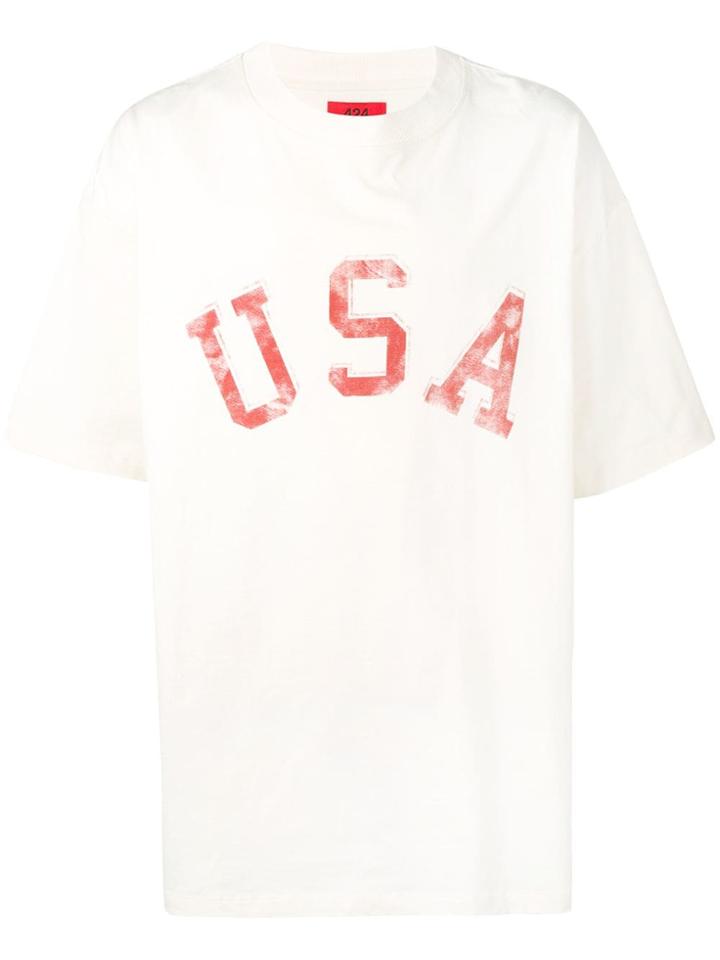 424 Oversized Usa T-shirt - Neutrals