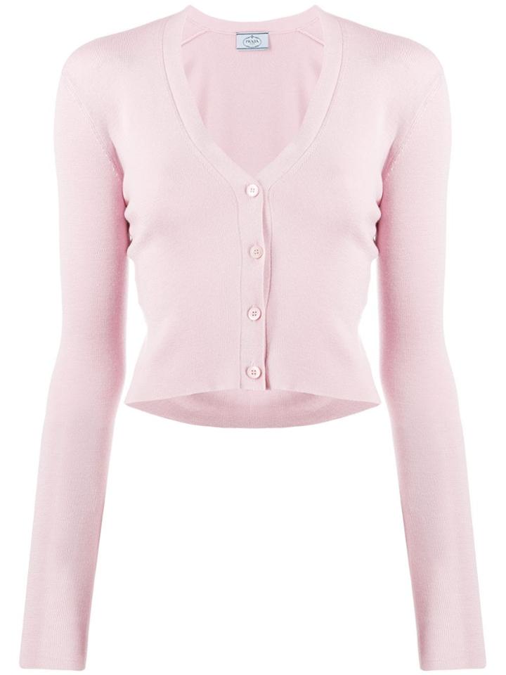 Prada Classic Cropped Cardigan - Pink
