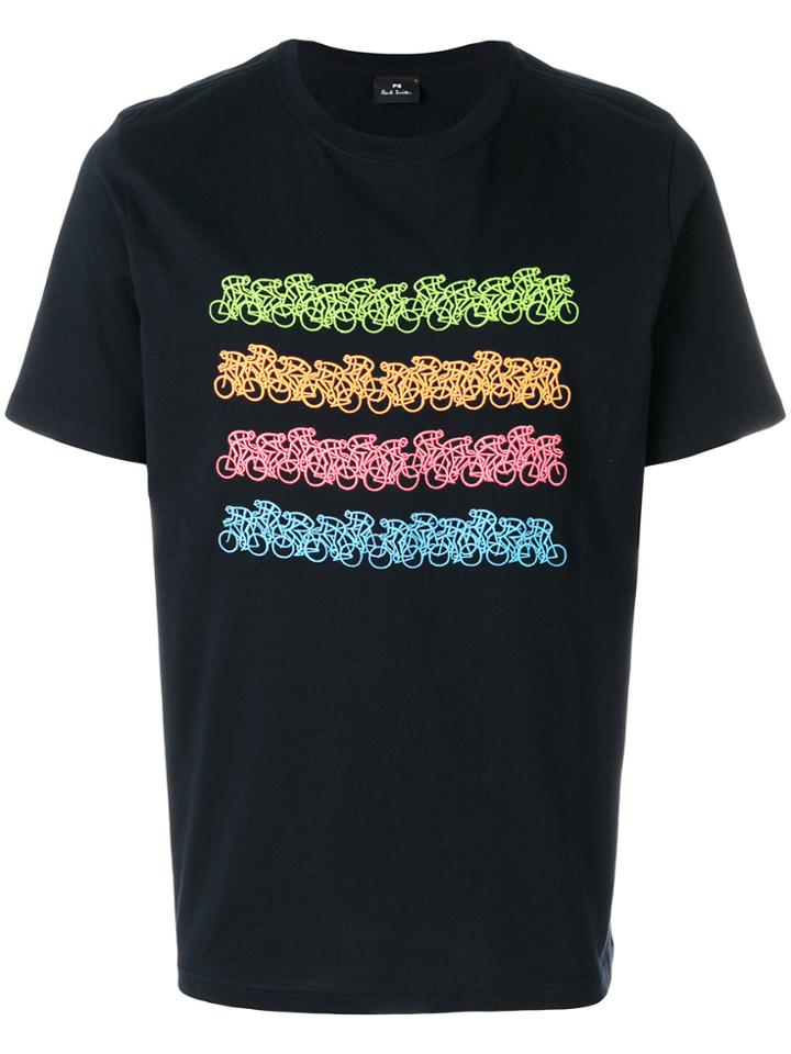 Ps By Paul Smith Cyclist Print T-shirt - Black
