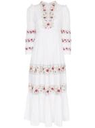 By Timo Floral Embroidered Cotton Midi Dress - White