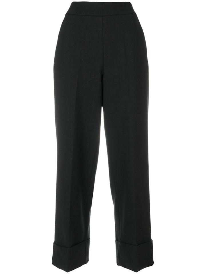 Incotex Cropped Tailored Trousers - Black