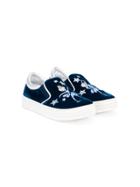 Simonetta Embroidered Slip-on Sneakers - Blue