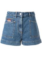 Kenzo High Waisted Denim Shorts - Blue