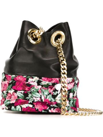 Delphine Delafon Contrast Floral Print Panel Bucket Shoulder Bag