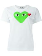 Comme Des Garçons Play Heart Print T-shirt, Women's, Size: Xs, White, Cotton