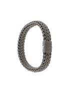 John Hardy Silver And Black Rhodium Classic Chain Flat Chain Bracelet