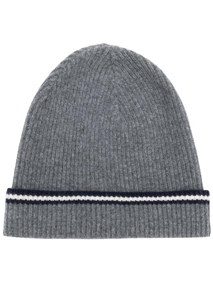 Bally Bally Stripe Beanie Hat - Grey