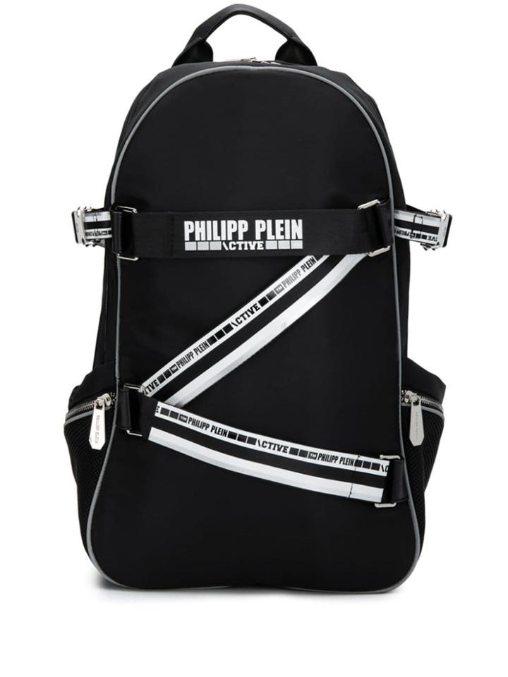 Philipp Plein Criss-cross Logo Backpack - Black