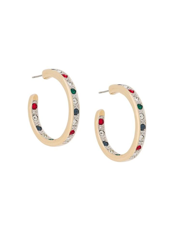 Susan Caplan Vintage 1980's Hoop Earrings - Gold