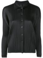 Pleats Please By Issey Miyake Classic Satin Shirt - Black