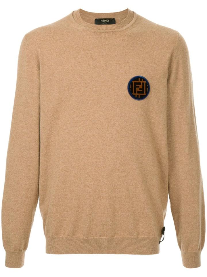 Fendi Embroidered Logo Jumper - Nude & Neutrals