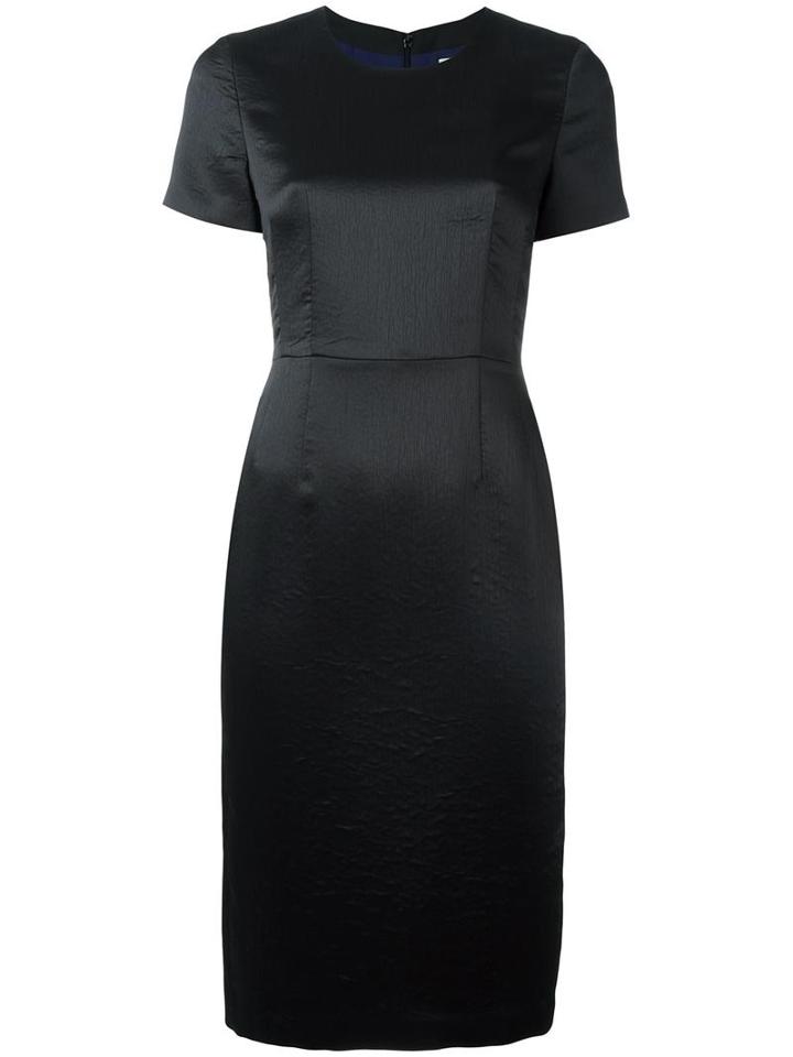 Paul Smith Crinkle Effect Shift Dress, Women's, Size: 40, Black, Polyester/viscose/silk