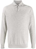 N.peal Buttoned Knitted Jumper - Grey