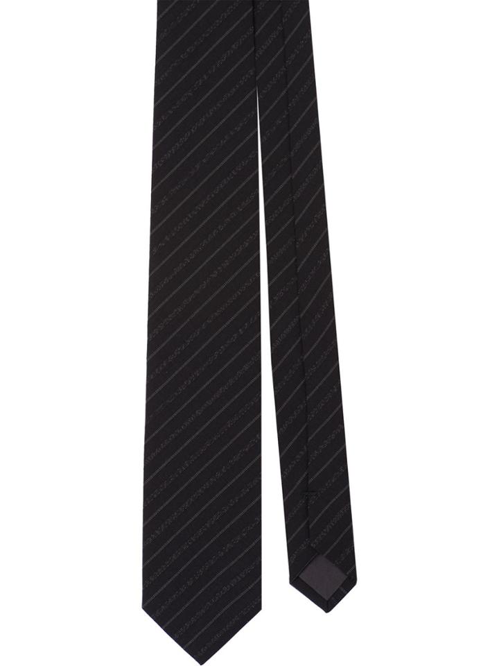 Prada Adjustable Striped Tie - Black