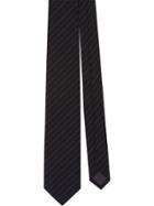 Prada Adjustable Striped Tie - Black