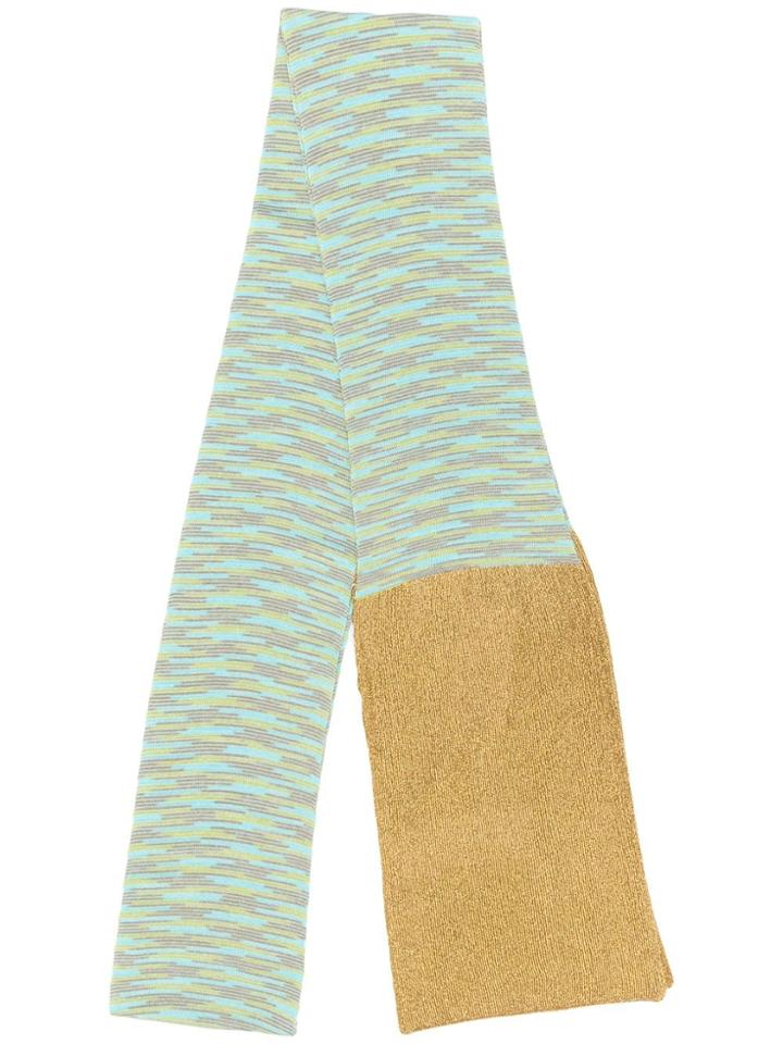 M Missoni Striped Panel Metallic Scarf - Blue