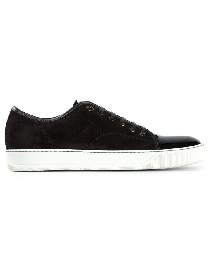 Lanvin Toe Cap Sneakers, Men's, Size: 10, Black, Calf Leather/rubber