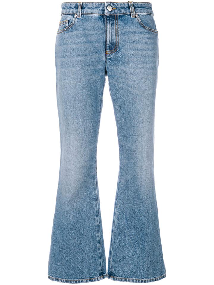 Alexander Mcqueen Embroidered Flared Jeans - Blue