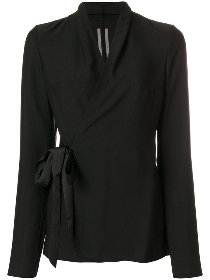 Rick Owens Wrap Front Blouse - Black