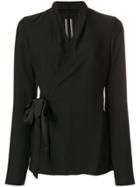 Rick Owens Wrap Front Blouse - Black