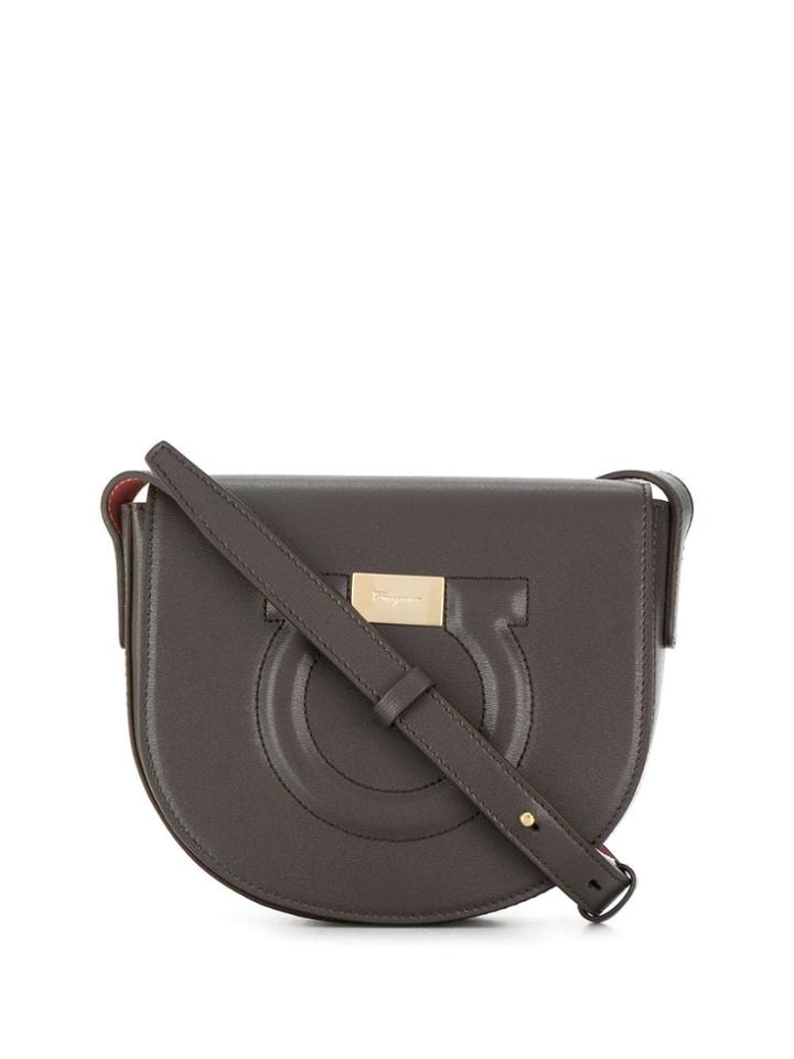 Salvatore Ferragamo Foldover Top Cross Body Bag - Grey