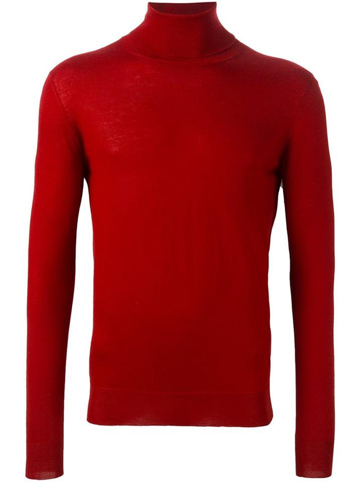 Etro Cashmere Slim Fit Jumper, Men's, Size: 50, Red, Cashmere