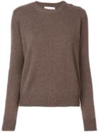 Alexandra Golovanoff Buttoned Shoulder Knitted Jumper - Brown