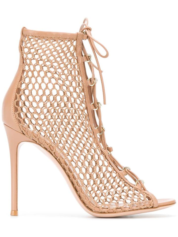 Gianvito Rossi Mesh Sandals - Brown