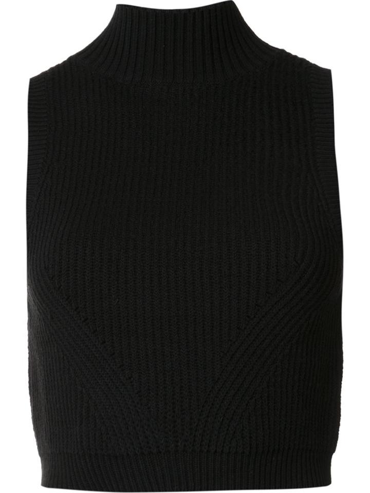 Zac Zac Posen 'liv' Cropped Tank Top, Women's, Size: Large, Black, Cotton