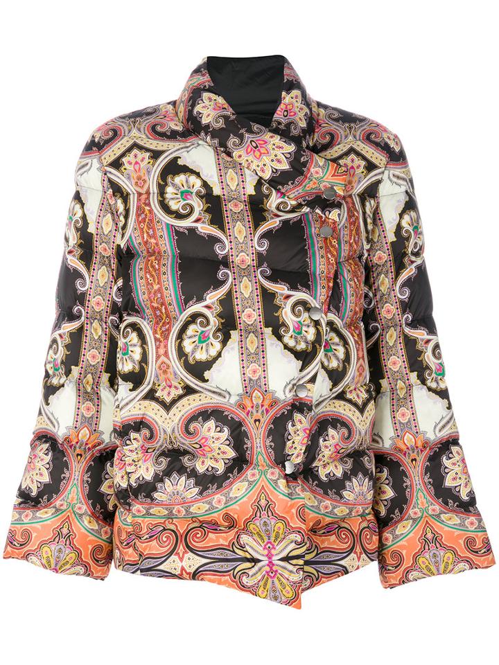 Etro - Multi-printed Puffer Jacket - Women - Polyamide/polyester - 44, Black, Polyamide/polyester
