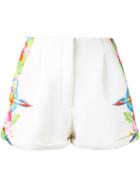Manish Arora - Tropical Print Shorts - Women - Nylon/spandex/elastane/rayon - 38, White, Nylon/spandex/elastane/rayon