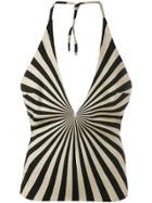 Gareth Pugh Geometric Printed Halter Top - Black