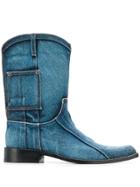 Martine Rose Denim Cowboy Boots - Blue