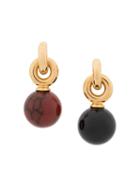 Mulberry Grace Medium Brass Drop Earrings - Black