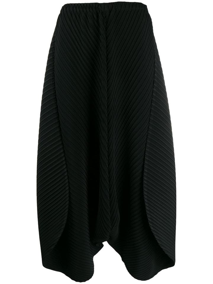 Issey Miyake Asymmetric Loose Trousers - Black